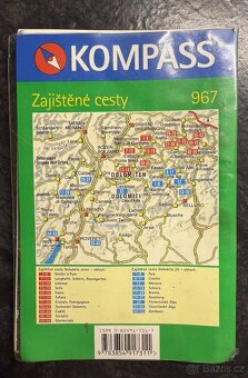 Mapa Dolomity - jih (Zajištěné cesty 967) - 2