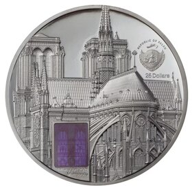NOTRE DAME DE PARIS Tiffany Art 5 oz Palau 2021 - 2