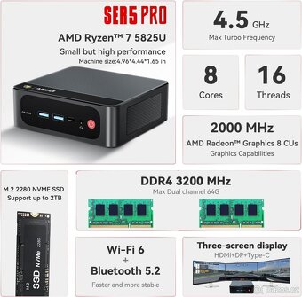 Mini PC Beelink ser5 pro AMD ryzen 7 5825 - 2