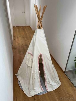 Prodám béžový bavlněný týpí / teepee stan Moi Mili - 2