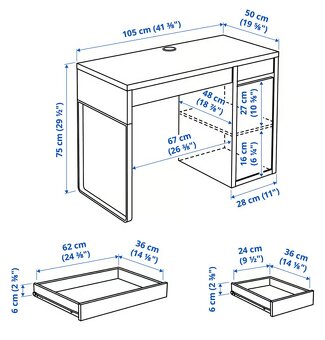 Bílý psací stůl Micke, Ikea - 2