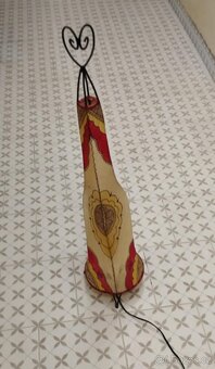 Stará kovovo kožená Orientální lampa 95 cm výška. - 2