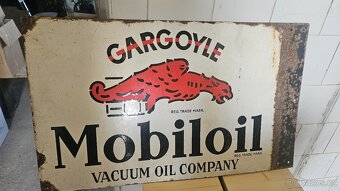 Mobil oil smaltovaná cedule.1936 - 2