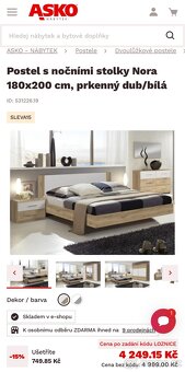 Postel a noční stolky Asko - 2