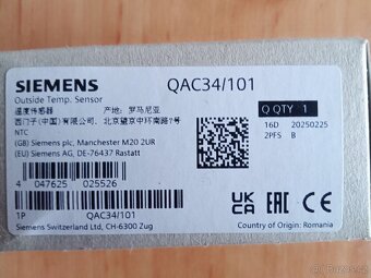 Čidlo venkovní teploty Siemens QAC34/101 - 2