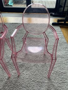 Kartell designové dětské židle Lou Lou Ghost, růž. trans 2ks - 2