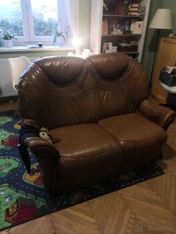 Kožená sedačka, velmi kvalitní, stále parádní - 2