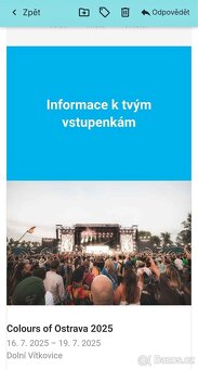4 Vstupenky na Colours of Ostrava 16.7. - 19.7. 2025 - 2