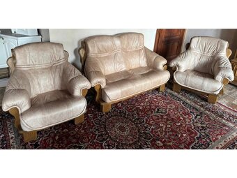 Rustikální dubová sedací souprava 2+1+1,4982 - 2