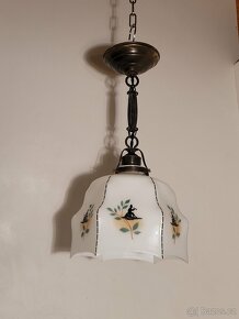 secesní mosazný lustr, stropnice, stínové obrázky - 2