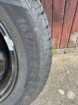 Plechové disky na škoda R14 skoro nové letním pneu - 2