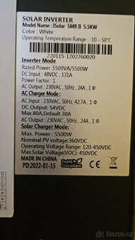 Ostrovní fotovoltaický hybridní střídač /měnič  5,5kW 48V - 2