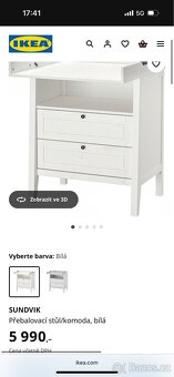 IKEA Sundvik přebalovací půlt/komoda, bílá - 2