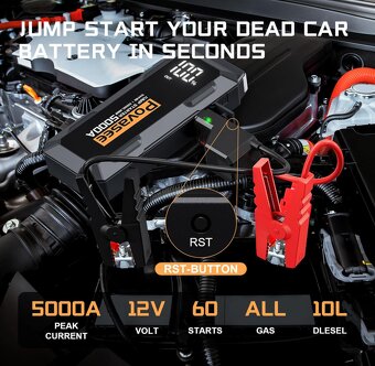 Startovací adaptér Povasee A40 pro autobaterii 5000A, 12V - 2