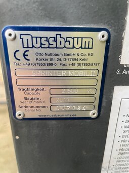 Hydraulický nůžkový zvedák Nussbaum sprinter 2500 - 2