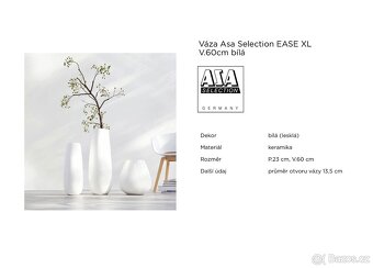 Váza Asa Selection EASE XL 60cm bílá - 2