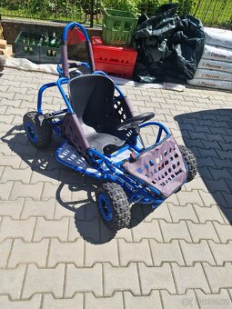 Dětská benzínová buggy 80cc modrá s helmou - 2