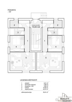 Prodej bytu 2 + kk 50 m2 - 2