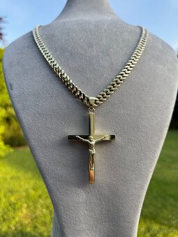 Zlatý řetěz s křížem 157.5G 68cm - PLNY ZLATO - CUBAN CHAIN - 2