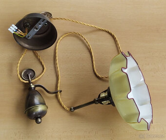 Hezká mosazná stahovačka / stahovací lustr - Rakousko - 2