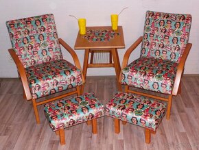 2X Křeslo ze 70 let + stolek - 2