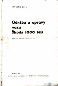 ÚDRŽBA A OPRAVY SKODA MB 1000 - 2