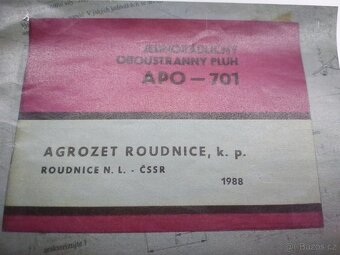 Jednoradličný oboustranný pluh APO-701 - 2