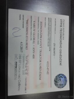 Technicke osvědčeni pro Vari Global + vozik - 2