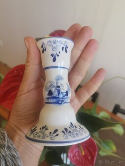 2 ručně malované porcelánové svícny - 2