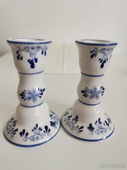 2 porcelánové svícny Delft - 2