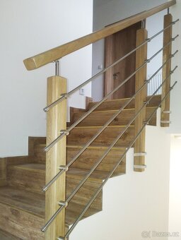 luxusní zábradlí dřevo-nerez - 2