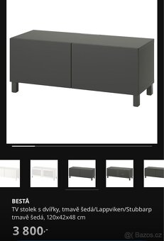 Tv stolek antracit Besta Ikea - 2