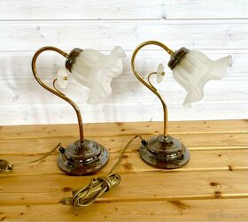 Staré mosazné párové stolní lampy - 2