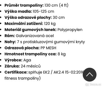 Fitness trampolína 130 cm růžová - 2