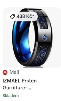 Prsten modrý dračí kámen nerezová ocel - 2