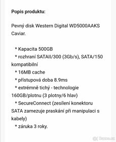 3,5" HDD - 500GB WESTERN DIGITAL - 2
