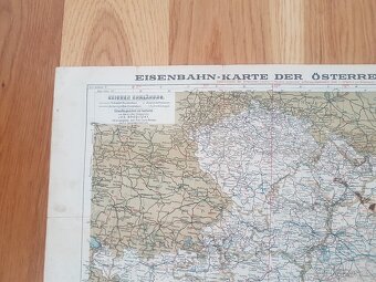 Starou železniční mapu Rakousko-Uherské monarchie, - 2