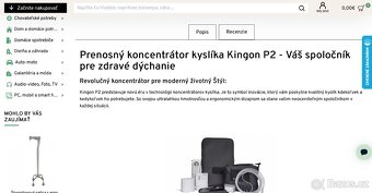 Kyslíkový koncentrátor KINGON P2 5L / 2kg - 2