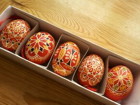 5x ručně batikované vejce, tradiční český výrobek Velikonoce - 2