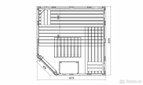 Interiérová panelová sauna s rohovými dveřmi - 2