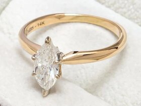14K prsten s diamantem 0,97ct - Harr & Jacobs - certifikát - 2