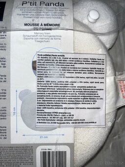 Candide Panda polštářek bílý 21x19 cm pro miminko - 2