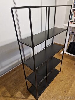 Černá kovová knihovna 152x90x30 cm - 2