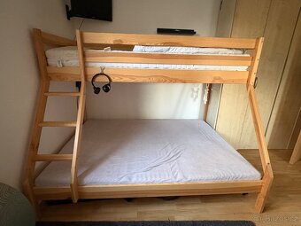 Patrová postel 140x200 - borovice - 2