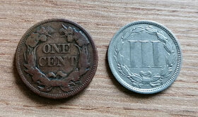 2 mince USA 1857 + 1867 Spojené státy Americké  Amerika - 2