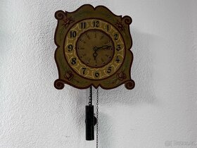 Staré selské malované dřevěné hodiny - 2