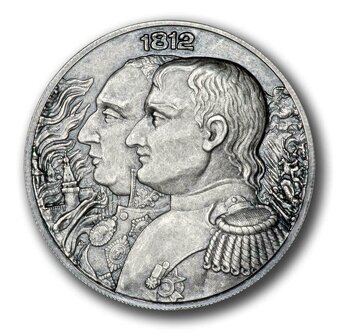 Stříbrné mince Napoleon a Kutuzov 2x2oz, 2012 ANTIQUE FINISH - 2