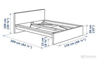 Postel Ikea Malm 160x200cm+ rošt+matrace - 2