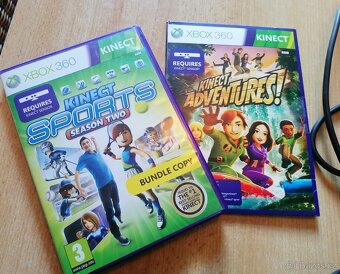 Xbox 360 E + Kinect, kapacita 4GB 2x ovladac, 2x Hra - 2