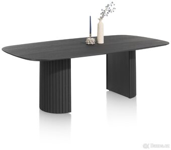 Designový jídelní stůl Pavie – dub, 240 cm, černý - 2